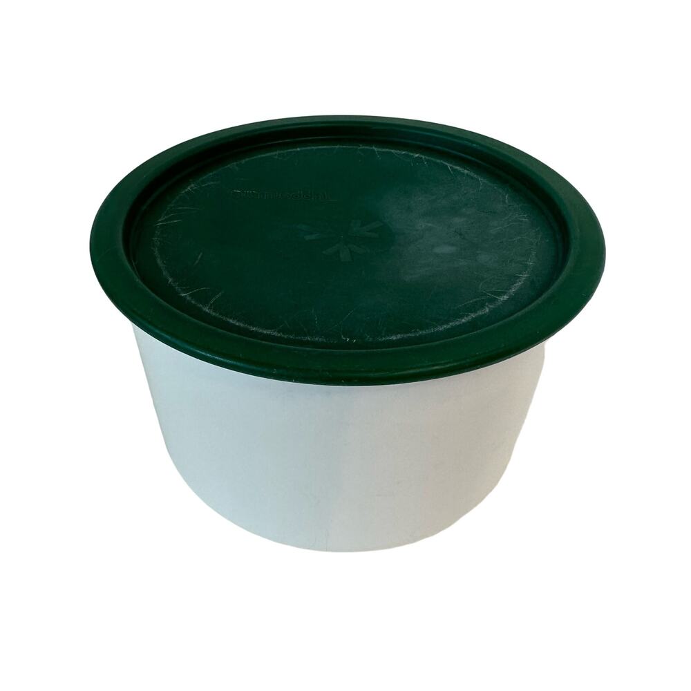 Tupperware One Touch Canister Green & White with Lid #2709